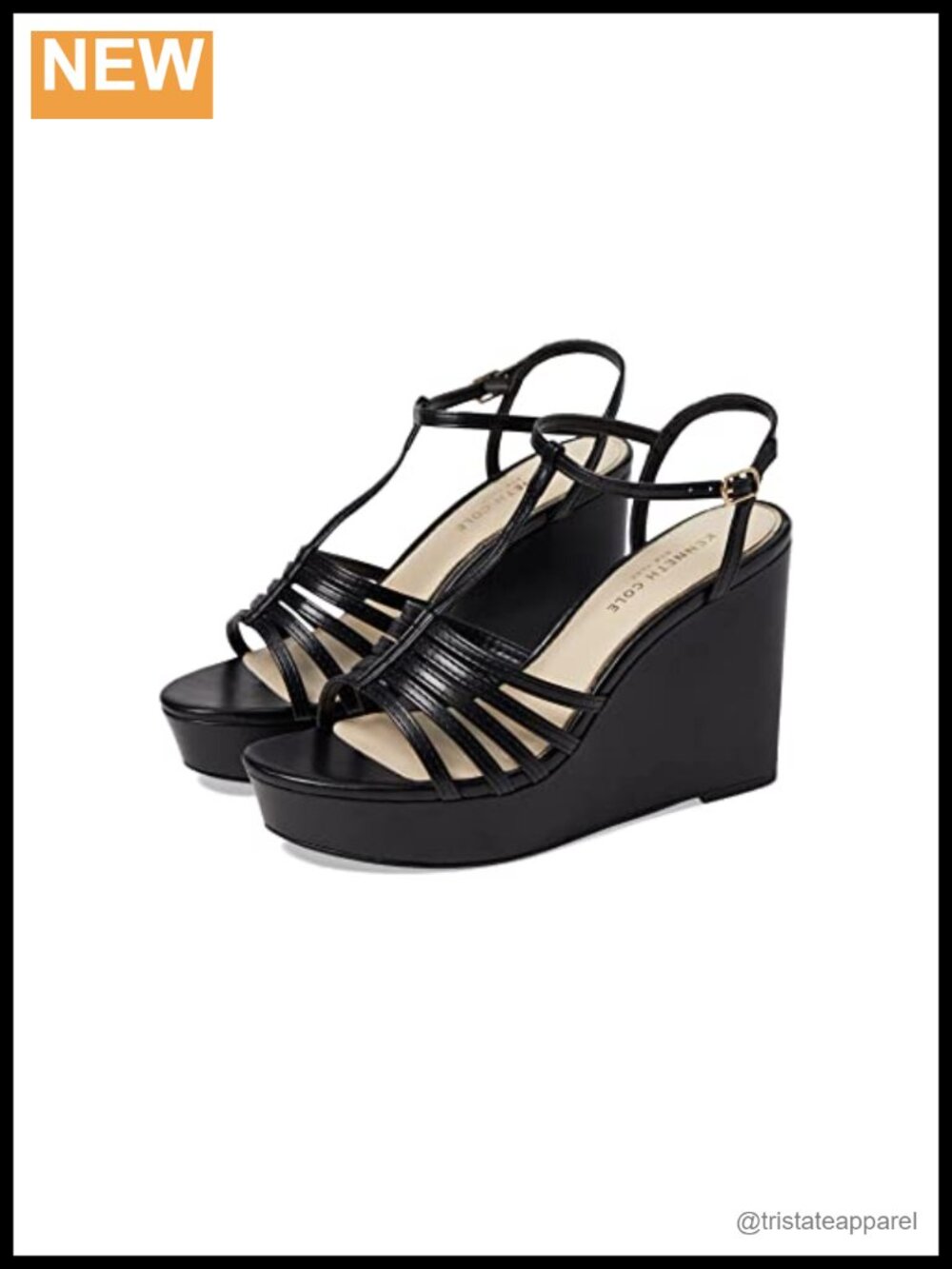 Kenneth Cole New York Celia Heels Open Toe Wedge Sandal Cushioned